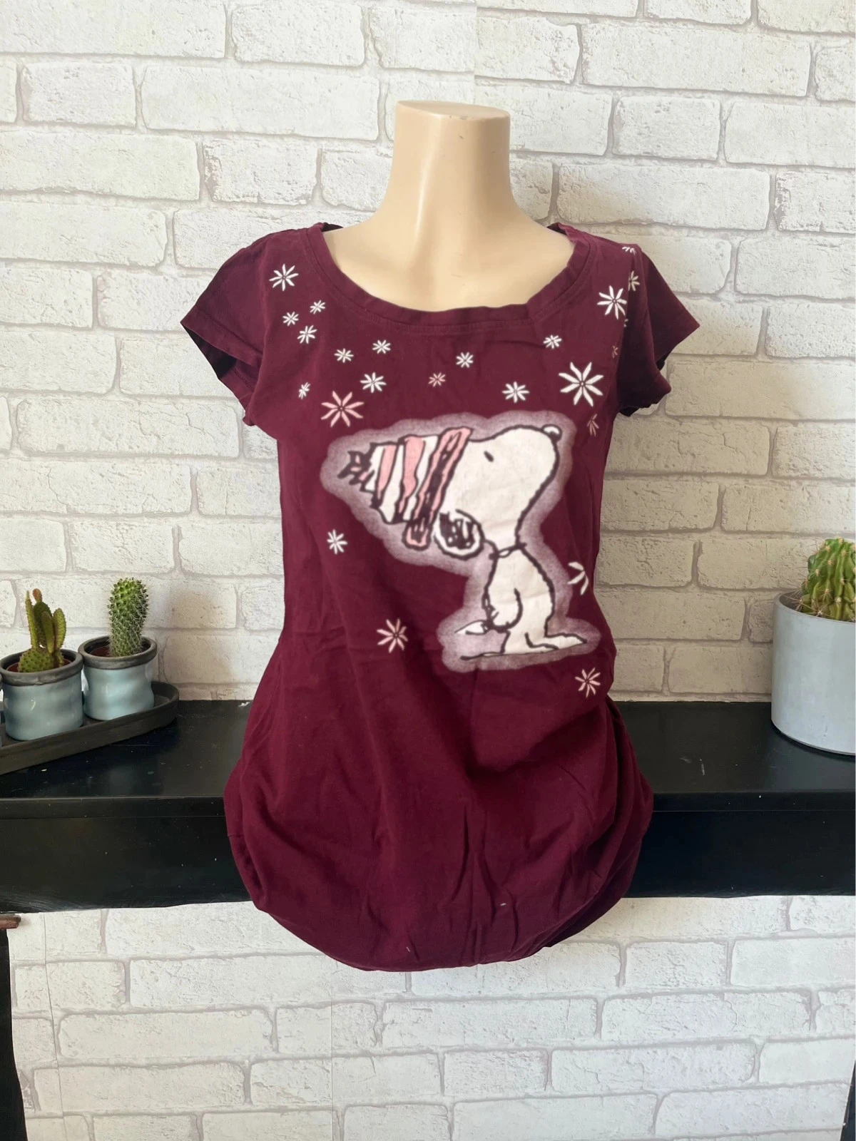 Nuisette  Peanuts Snoopy bordeaux Taille 34/36